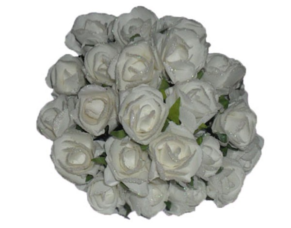 Flori artificiale albe de aplicat pe lumanari