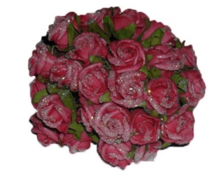 Flori artificiale rosi de aplicat pe lumanari