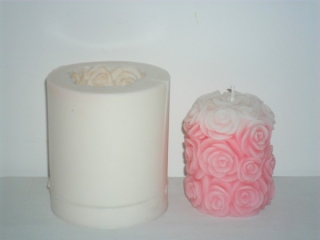 Matrite lumanari decorative : cilindru cu trandafiri