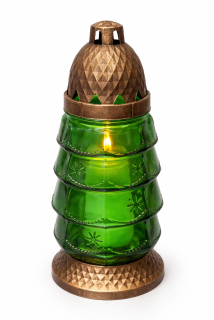 Lumânare de Crăciun tip brad din sticlă