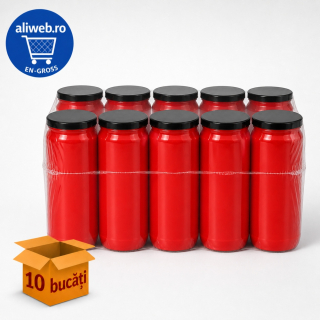 Rezerve pentru candele roșii cu capac – set 10 bucăți