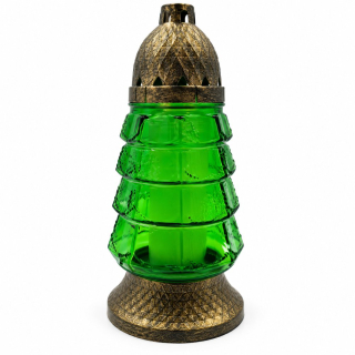 Set 6 lumânări decorative din sticlă, brad, 25 cm